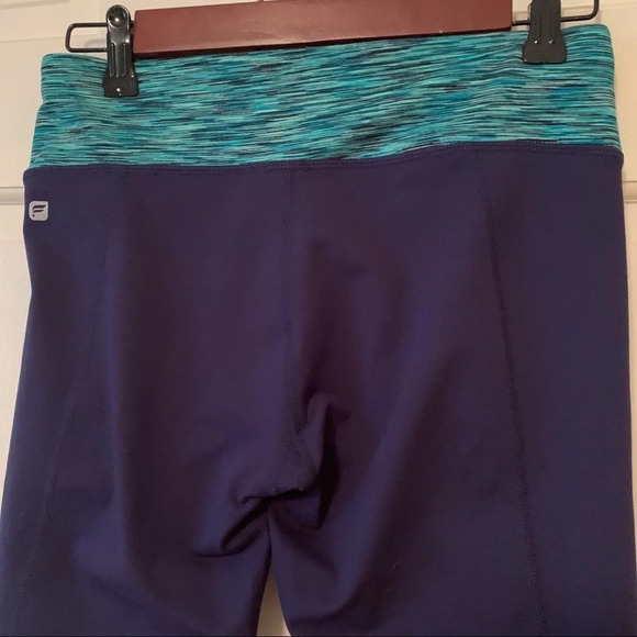 Fabletics Zipper Leggings Navy Blue Teal - Picture 4 of 6